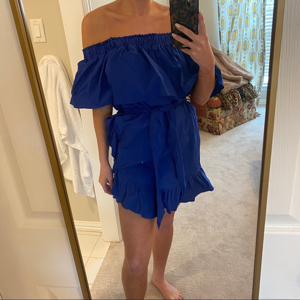 Blue ruffle summer dress